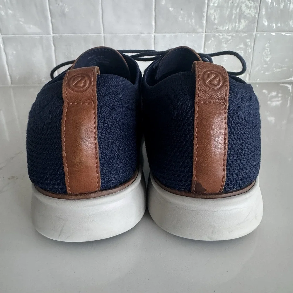 Cole Haan‎ Zerogrand Stitchlite Oxford Men 12 Navy Blue Wingtip Knit Sneaker